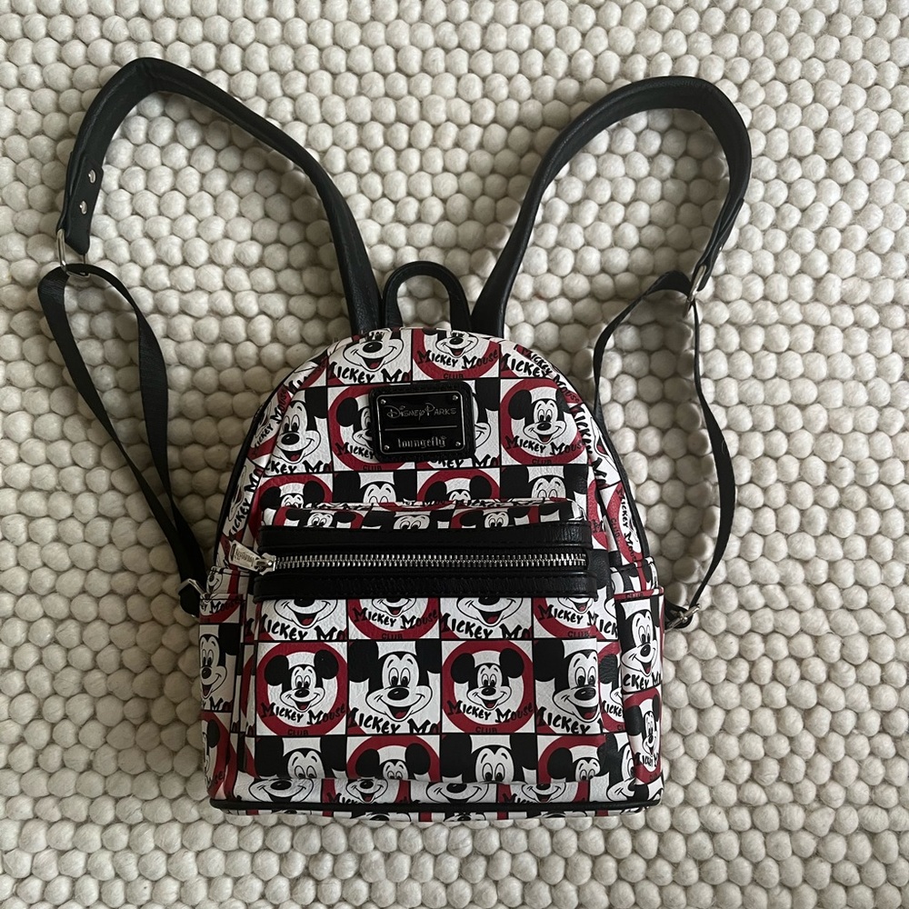 Disney Mickey Mouse Red and Black Backpack - Picture 2 of 2